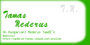 tamas mederus business card